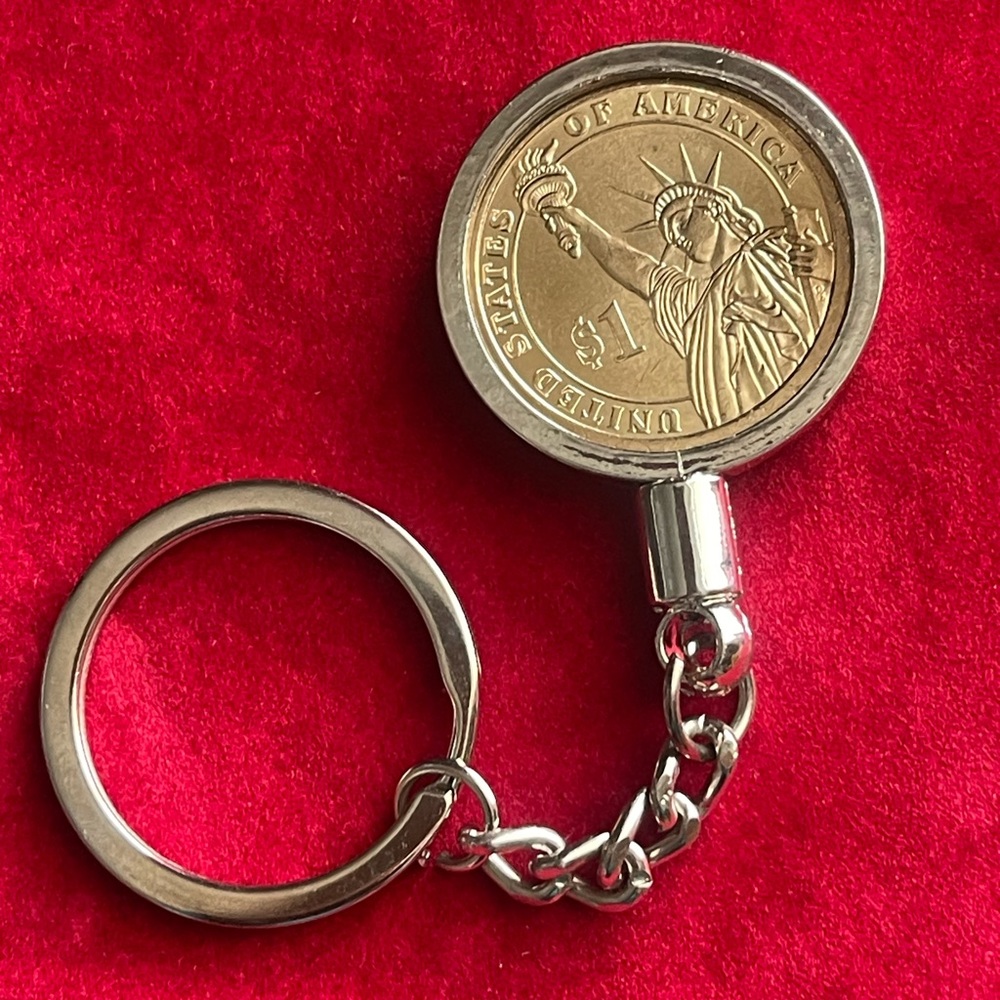 Unique gift President one dollar coin keychain